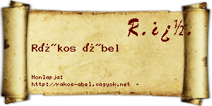Rákos Ábel névjegykártya