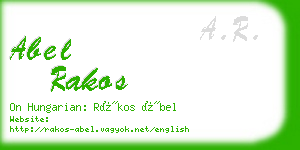 abel rakos business card